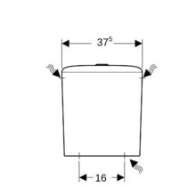 Gbeberit iCon AP-SPK aufgesetzt, 2-Mengen- Spülung, Wasseranschluss seitlich, weiß