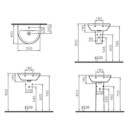 Vitra Waschtisch Integra 495 x 430 mm rund Hahnloch...
