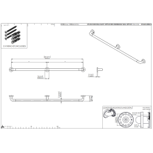 pba 01 Haltegriff waagerecht mit, Mittelstütze aus Nylon, 1370mm