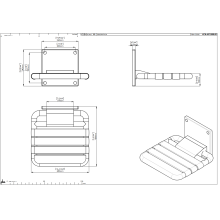 pba 01 Duschsitz klappbar 380x400mm, aus Nylon mit Nylonleisten