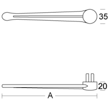 pba 01 Bedienungshebel aus Nylon, für Kippspiegel, 235mm