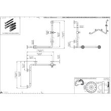pba 01 Duschhandlauf, R BH 660x660x820, und Brausehalterstange, aus Nylon