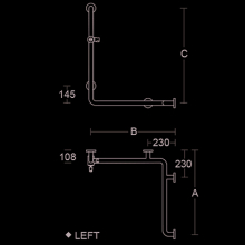 pba 01 Duschhandlauf, L BH 760x400x1160, und Brausehalterstange, aus Nylon