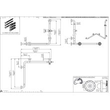 pba 01 Duschhandlauf, R BH 760x760x1160, und Brausehalterstange, aus Nylon