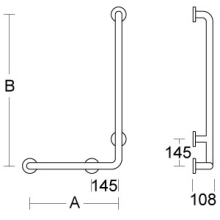 pba 01 Haltegriff L-Form R, 480x1160mm, aus Nylon, für Einhängesitz geeignet