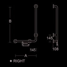 pba 01 Haltegriff L mit PRH, 480x1160mm, aus Nylon, für Einhängesitz geeignet
