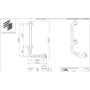 pba 01 Haltegriff links 400x1160mm, L-Form, aus Nylon