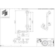 pba 01 Haltegriff mit PRH R 400x1160mm, L-Form, aus Nylon