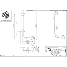 pba 01 Haltegriff mit PRH L 400x1160mm, L-Form, aus Nylon