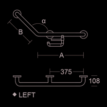 pba 01 Winkelgriff R mit PRH 500x300mm, aus Nylon
