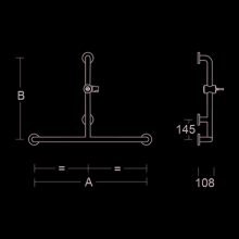 pba 01 Haltegriff T-Form mit BH aus Nylon, 1570x1160mm