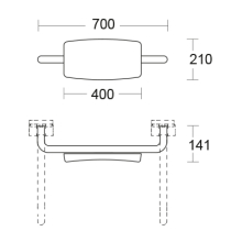 pba 01 Rückentütze 700x210x130mm zur Montage an Stützklappgriff, Nylon