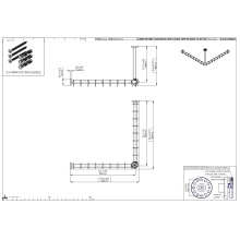 pba 01 Duschvorhangstange, 800x800x440mm L- Form mit DA aus Nylon