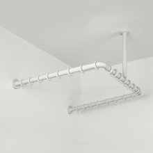 pba 01 Duschvorhangstange, U 800x800 X440mm U- Form mit DA aus Nylon