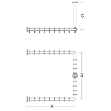 pba 01 Duschstange, 1000x1000x440 U-Form U- Form mit DA aus Nylon