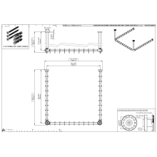 pba 01 Duschvorhangstange, U 1000x1000mm U- Form mit 2 DA 440mm aus Nylon