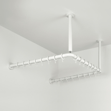 pba 01 Duschvorhangstange, U 1200x1200mm U- Form mit 2 DA 440mm aus Nylon