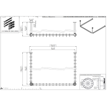 pba 01 Duschvorhangstange, U 1200x1200mm U- Form mit 2 DA 440mm aus Nylon