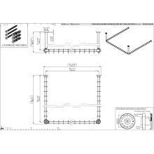 pba 01 Duschvorhangstange, U 1500x1500mm U- Form mit 2 DA 440mm aus Nylon