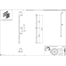 pba 01 Haltegriff, vert. Boden-/Wand- montage mit Mittelstütze, Nylon, 1860mm