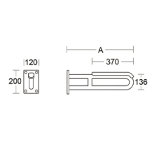 pba 01 Wandstützgriff, fest, 700mm mit Armpolster, aus Nylon