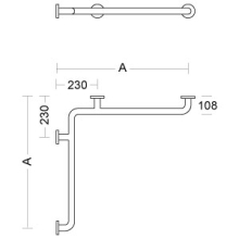 pba 01 Duschhandlauf 760x760mm aus Nylon
