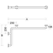 pba 01 Duschhandlauf 1060x560mm aus Nylon