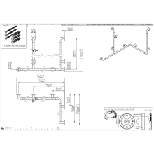 pba 01 Duschhandlauf R 1160x760, mit BH, 2 Stange 820mm, 1 BRH, Nylon