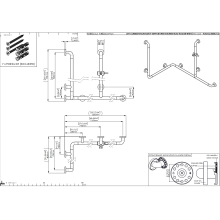 pba 01 Duschhandlauf L 1160x760, mit BH, 2 Stange 820mm, 1 BRH, Nylon