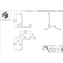 pba 01 Duschhandlauf L 760x760, Brausehalterstange 1160mm, aus Nylon