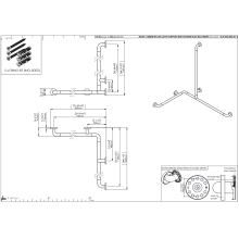 pba 01 Duschhandlauf R 760x1185, Brausehalterstange 1160mm, aus Nylon