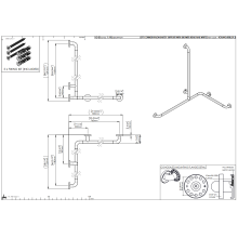 pba 01 Duschhandlauf L 760x1185, Brausehalterstange 1160mm, aus Nylon