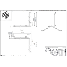 pba 01 Duschhandlauf R 920x920, Brausehalterstange 1160mm, aus Nylon