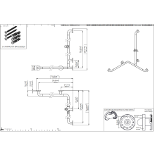 pba 01 Duschhandlauf R 760x760 mit BH, Brausehalterstange 1160mm, aus Nylon