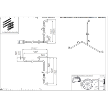 pba 01 Duschhandlauf R 760x1185 mit BH, Brausehalterstange 1160mm, aus Nylon