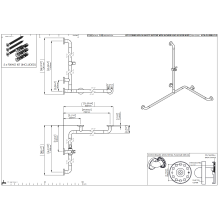 pba 01 Duschhandlauf L 760x1185 mit BH, Brausehalterstange 1160mm, aus Nylon