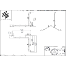 pba 01 Duschhandlauf R 920x920 mit BH, Brausehalterstange 1160mm, aus Nylon