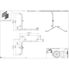 pba 01 Duschhandlauf L 920x920 mit BH, Brausehalterstange 1160mm, aus Nylon