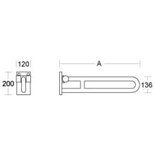 pba 01 Stützklappgriff 700mm aus Nylon
