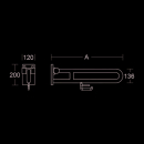 pba 01 Stützklappgriff mit PRH 700mm aus Nylon
