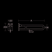 pba 01 Stützklappgriff mit PRH 850mm aus Nylon