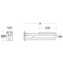 pba 01 Stützklappgriff, Armpolster 850mm aus Nylon