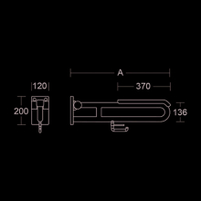 pba 01 Stützklappgriff Polster,PRH 850mm aus Nylon