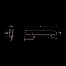 pba 01 Klappgriff E-Taster,PRH 600mm aus Nylon