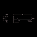 pba 01 Klappgriff E-Taster,PRH 600mm aus Nylon