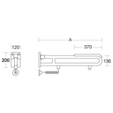 pba 01 Klappgriff E-Taster,Polster 700mm aus Nylon