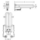 pba 01 Klappgriff drehbar 850mm mit E- taster aus Nylon