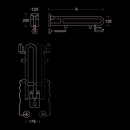 pba 01 Klappgriff drehbar,PRH 850mm mit E- taster aus Nylon