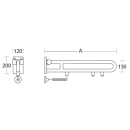 pba 01 Klappgriff doppel E-Taster 600mm aus Nylon