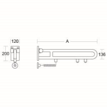 pba 01 Klappgriff doppel E-Taster 700mm aus Nylon